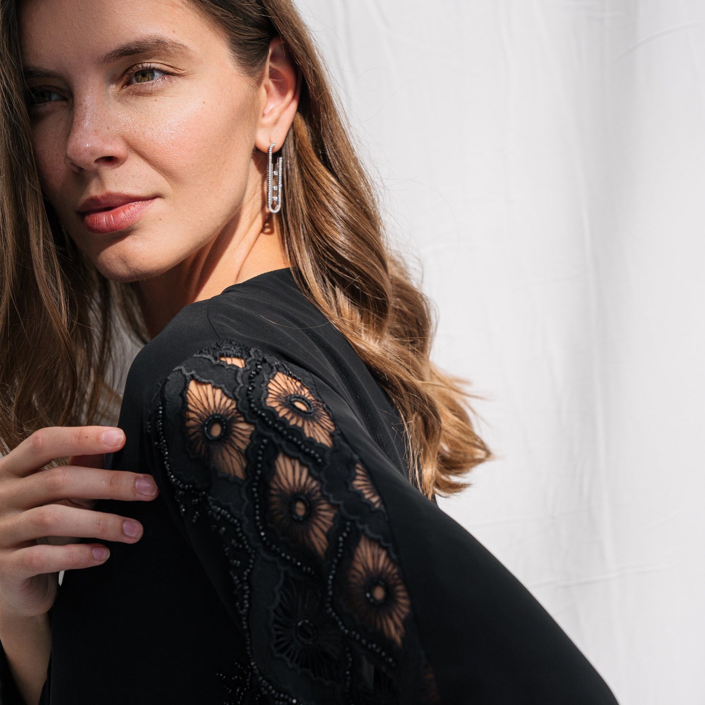 Black Lace Embroidery -ER183