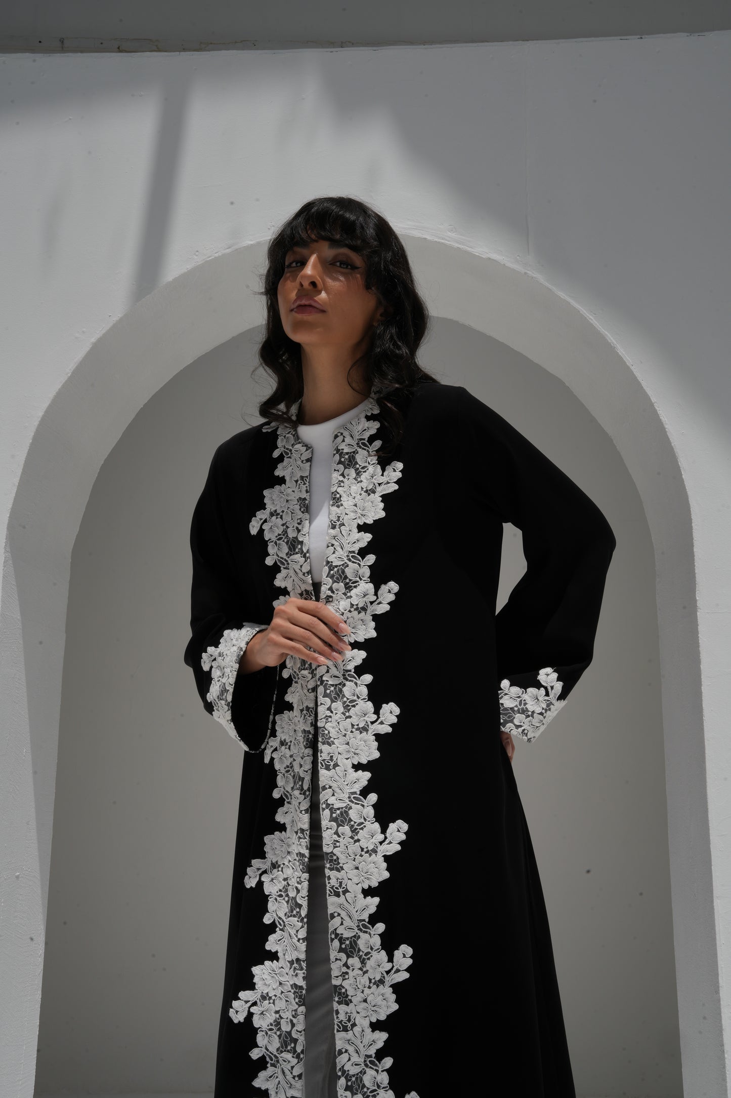 ZAY BLACK CREPE ABAYA-ER78