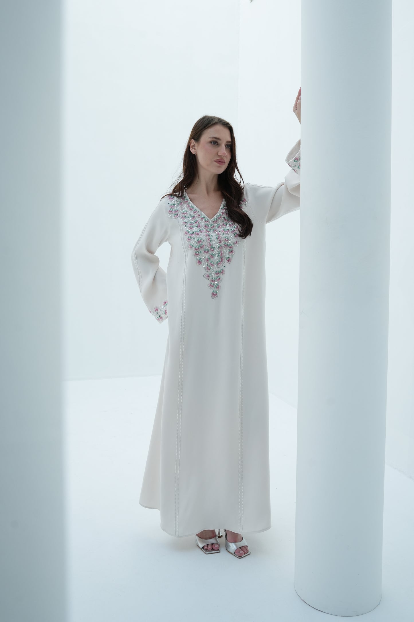 CLAY JALABIYA CREPE FABRIC-CL341