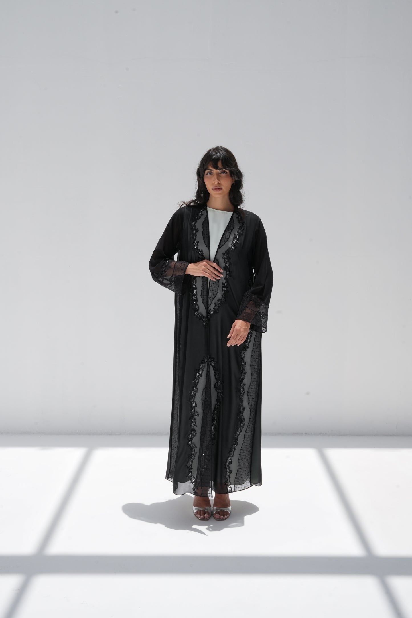 ZAY CHIFFON BLACK ABAYA -ER83