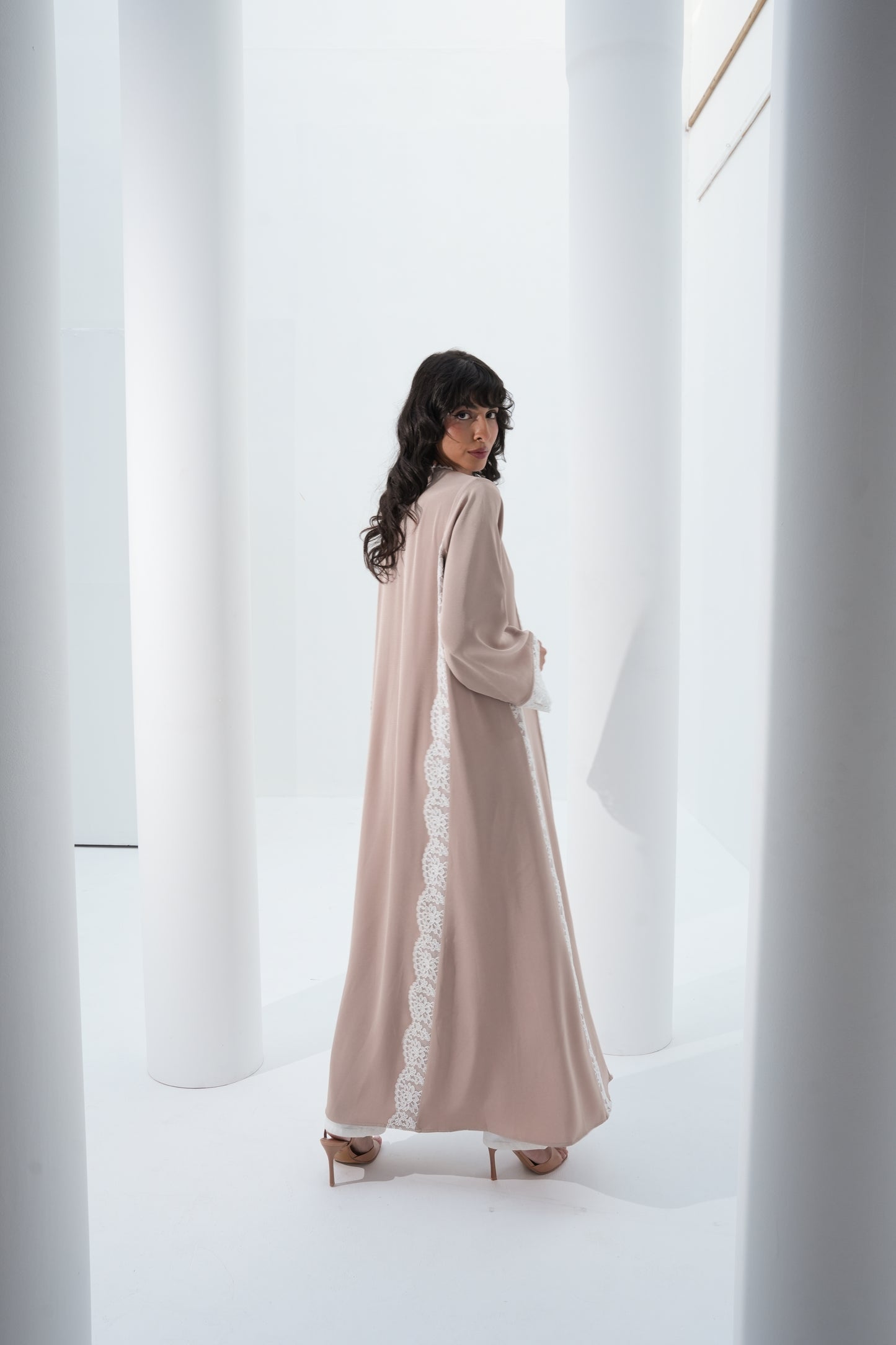 CLAY COLOR CREPE ABAYA- YA203