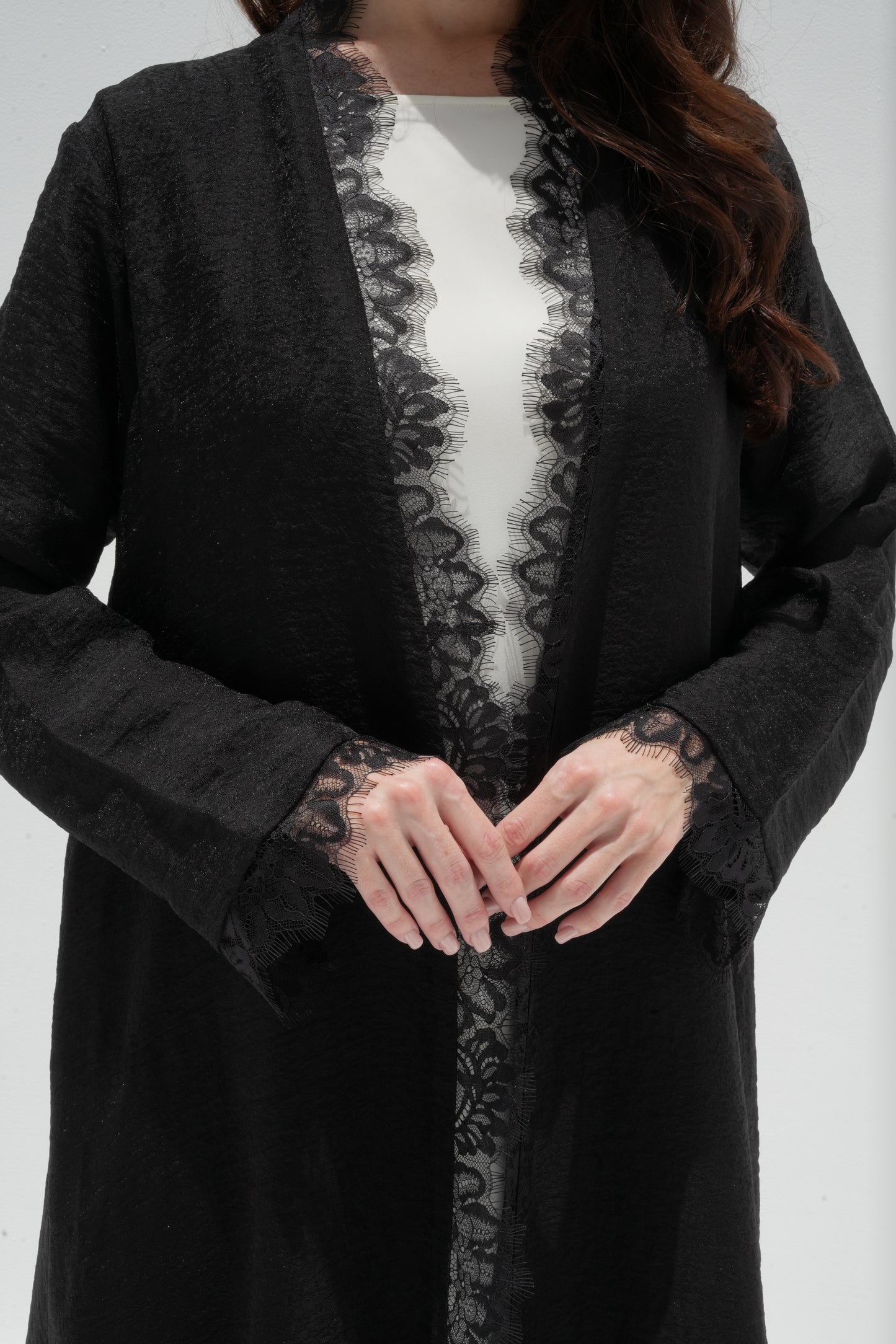 ZAY BLACK ORGANZA ABAYA -ER80
