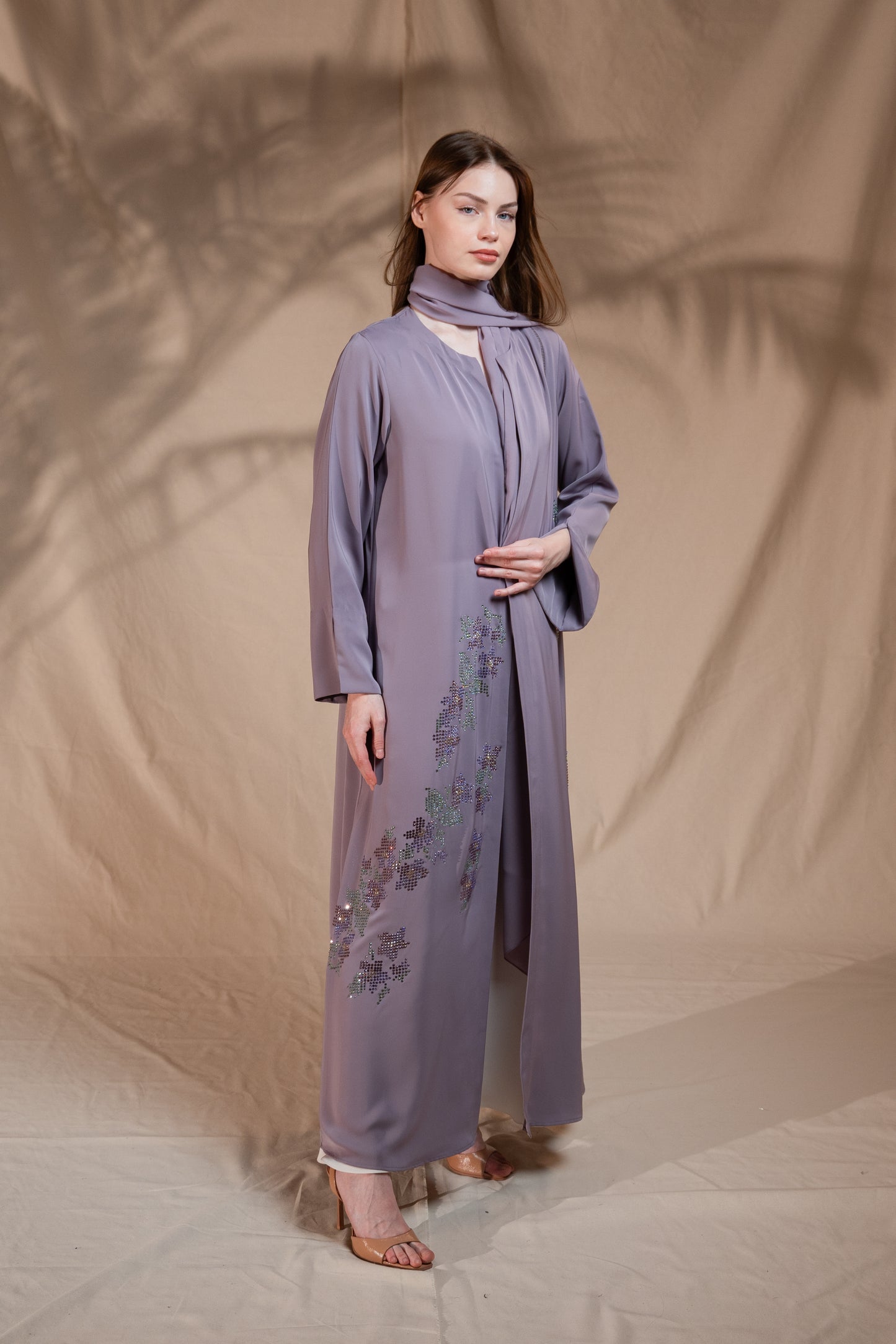 CLAY COLOR ABAYA -YA191
