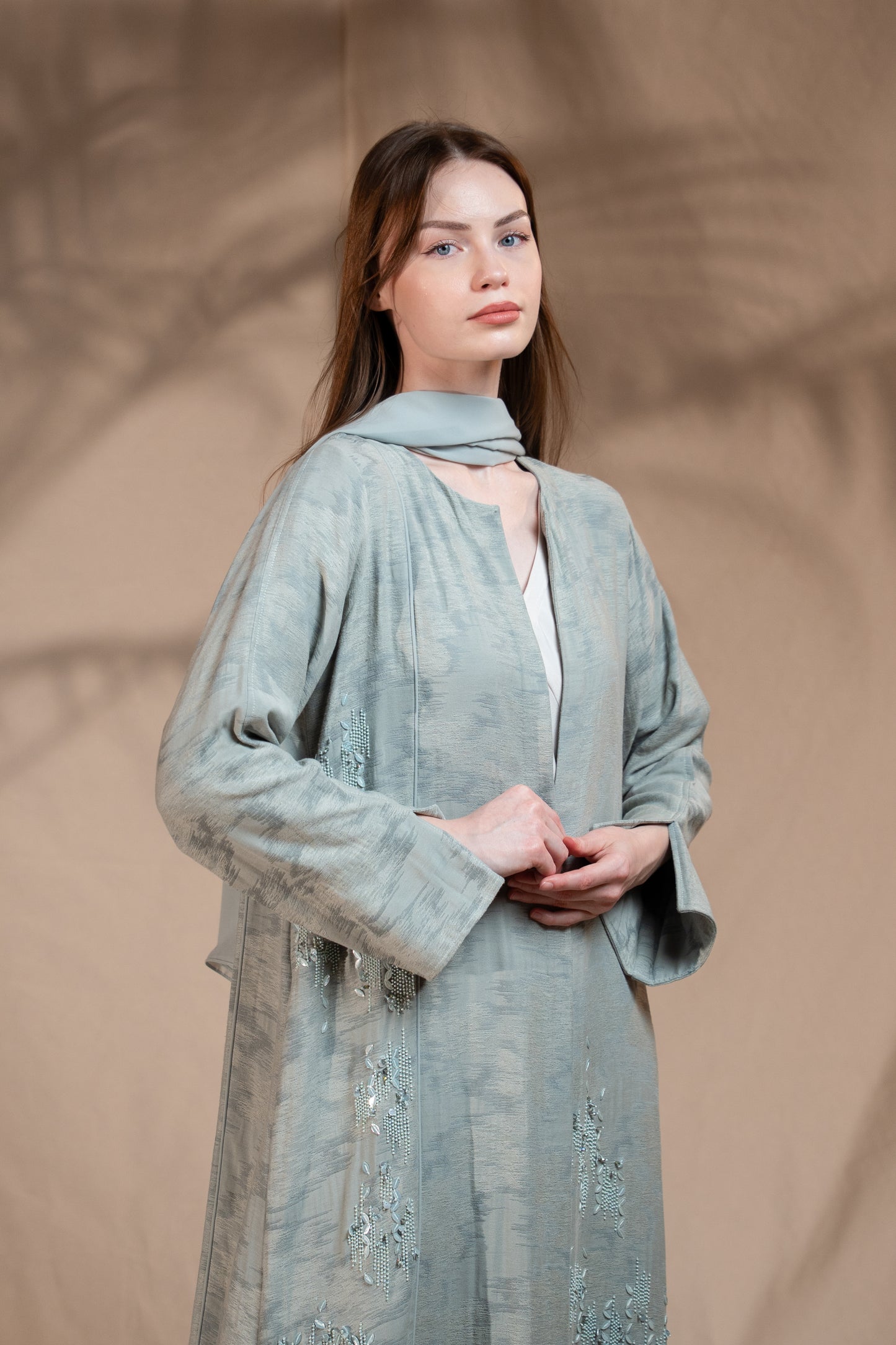 CLAY COLOR ABAYA -YA187