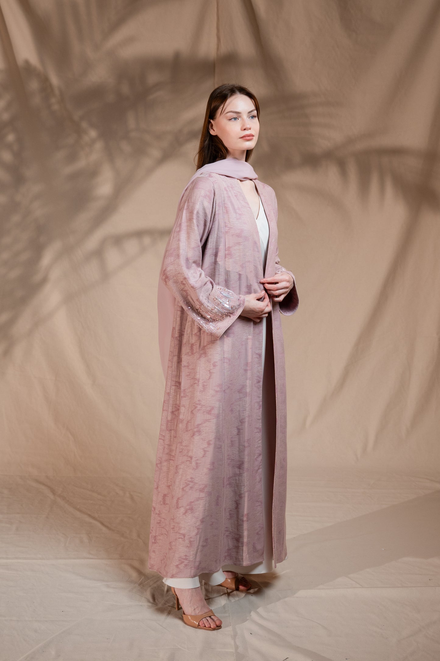 CLAY COLOR ABAYA- YA189