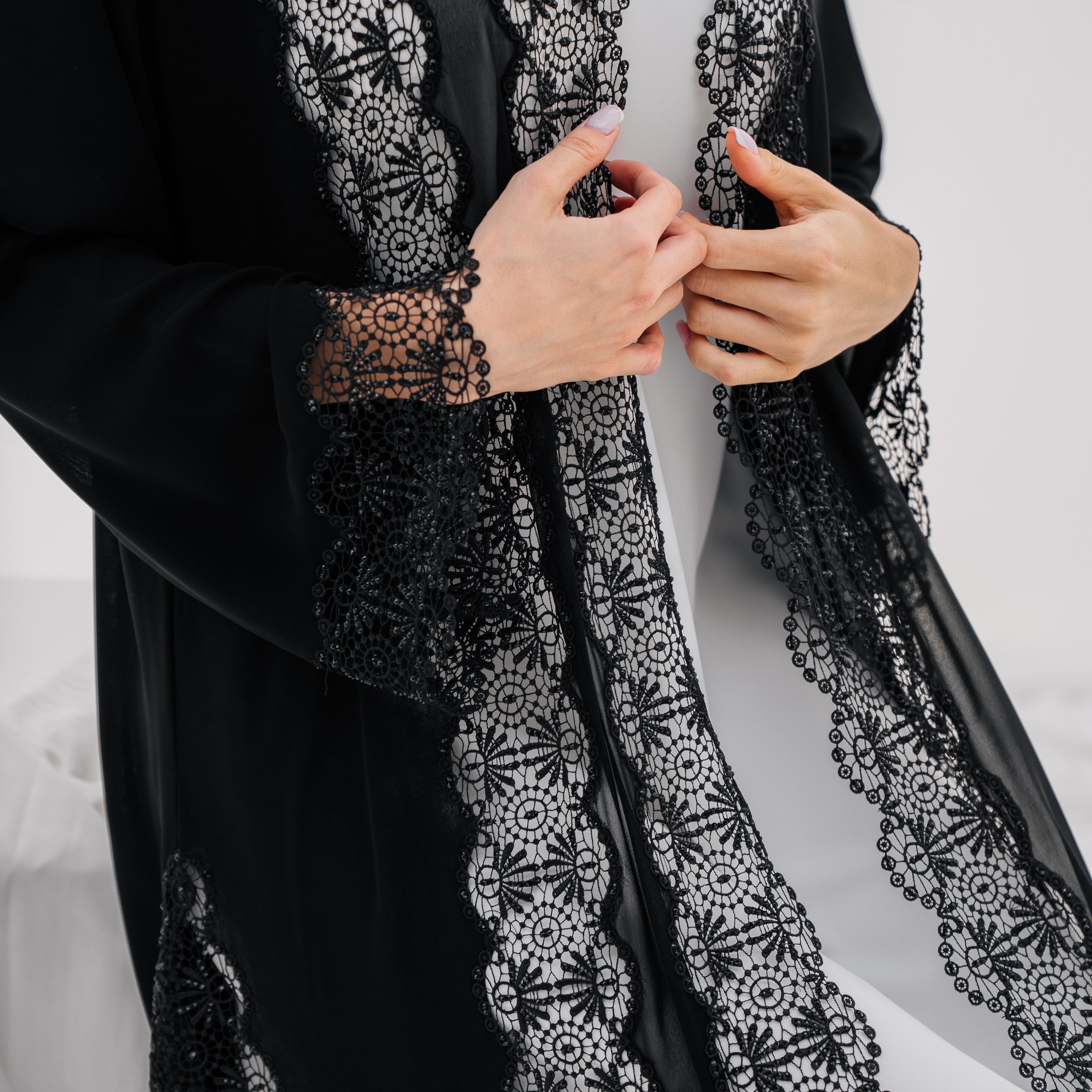 Zay Black Lace Embroidery ER4