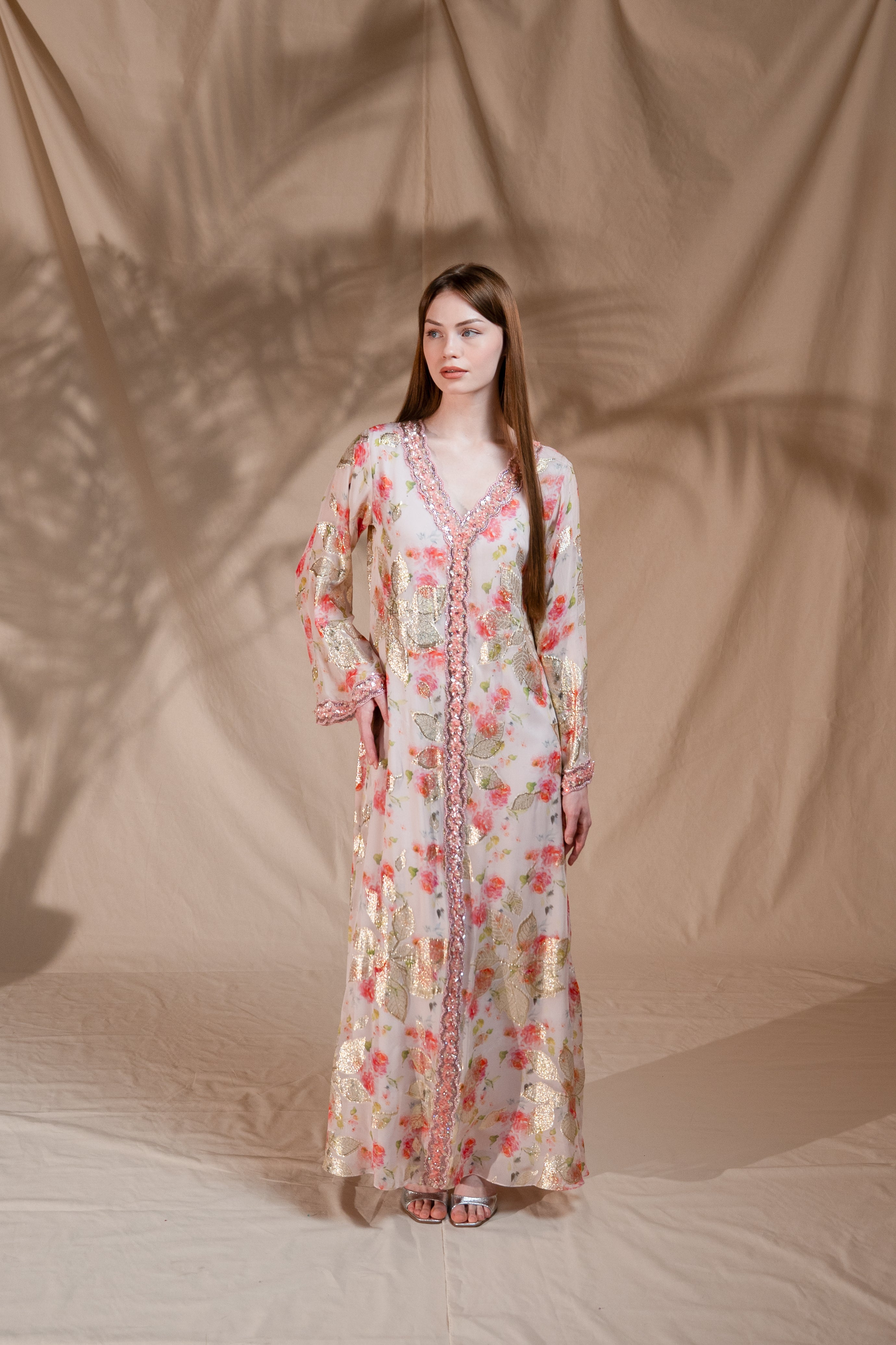 Clay Floral Print Kaftan CL306