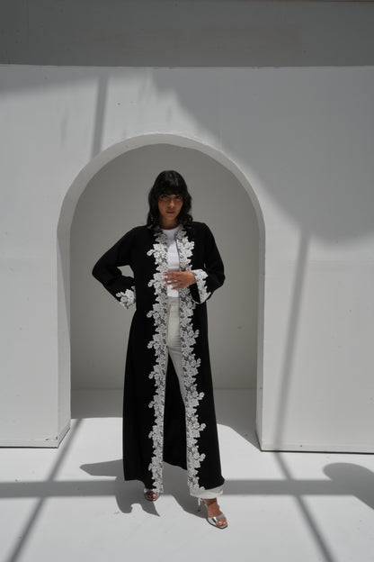 ZAY BLACK CREPE ABAYA-ER78