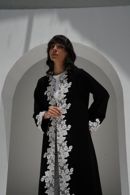 ZAY BLACK CREPE ABAYA-ER78