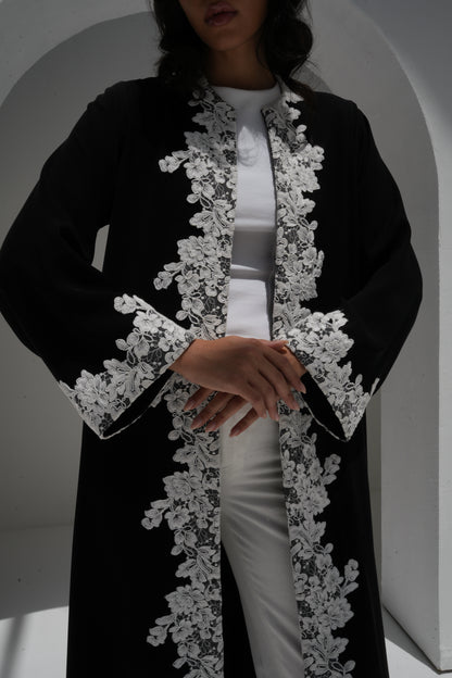 ZAY BLACK CREPE ABAYA-ER78