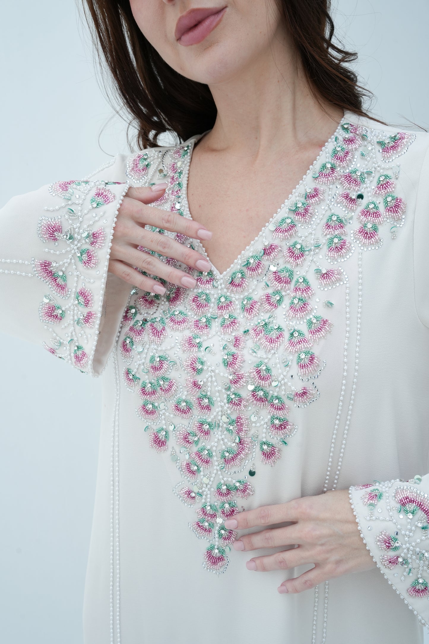 CLAY JALABIYA CREPE FABRIC-CL341