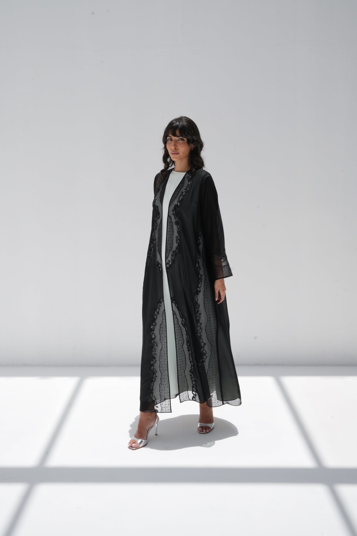 ZAY CHIFFON BLACK ABAYA -ER83