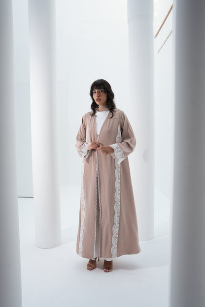 CLAY COLOR CREPE ABAYA- YA203