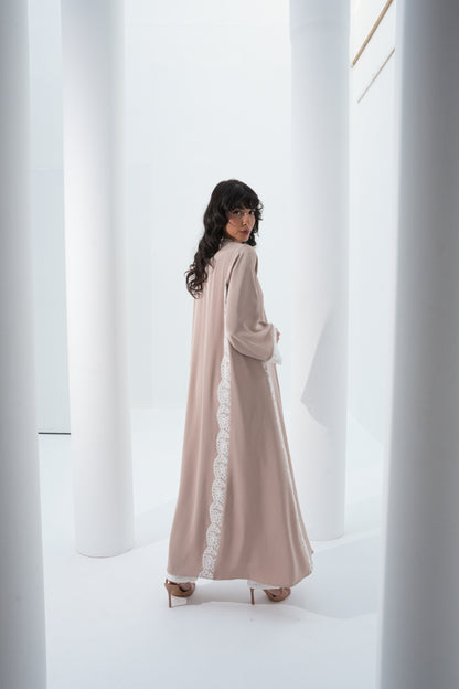 CLAY COLOR CREPE ABAYA- YA203