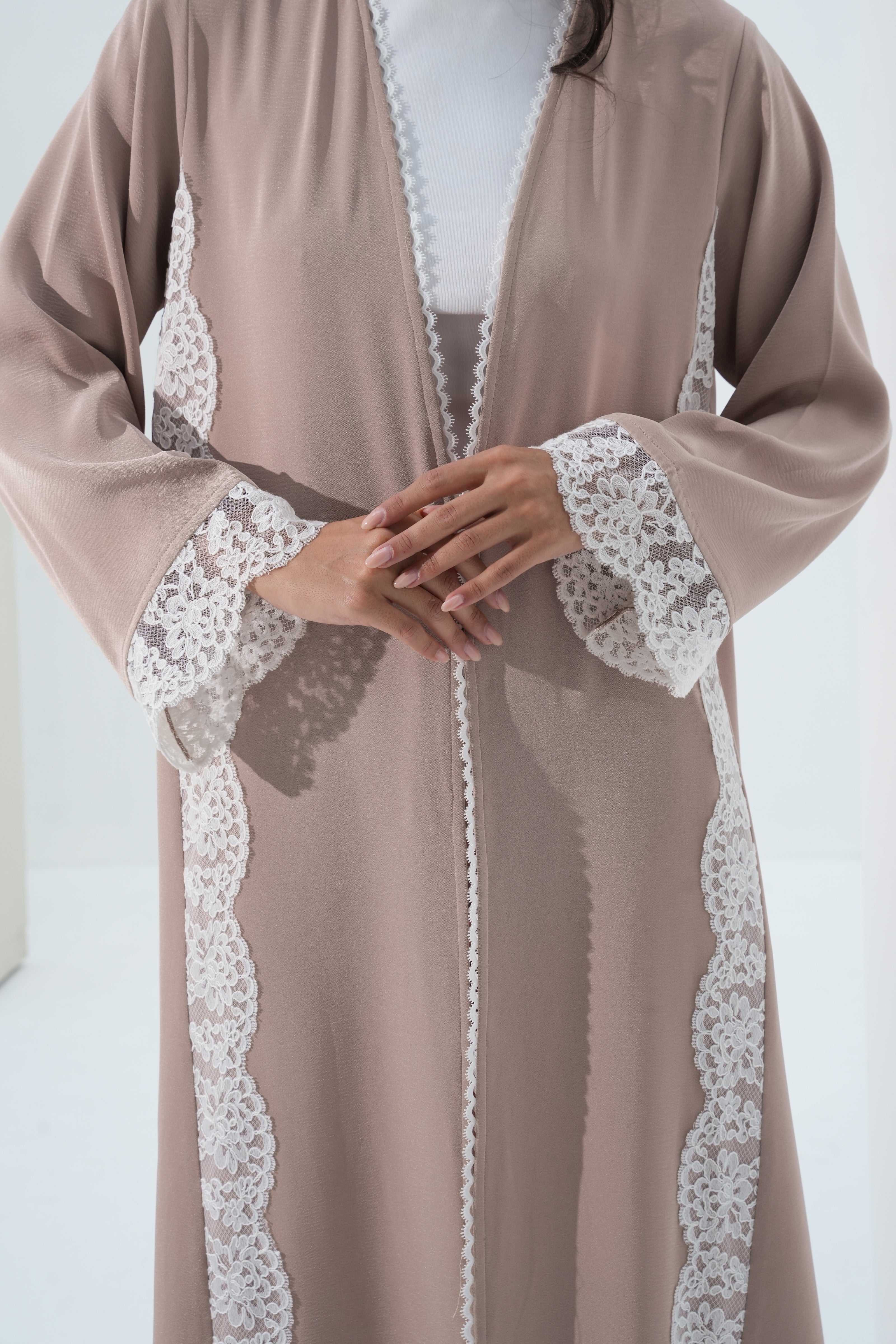 CLAY COLOR CREPE ABAYA- YA203