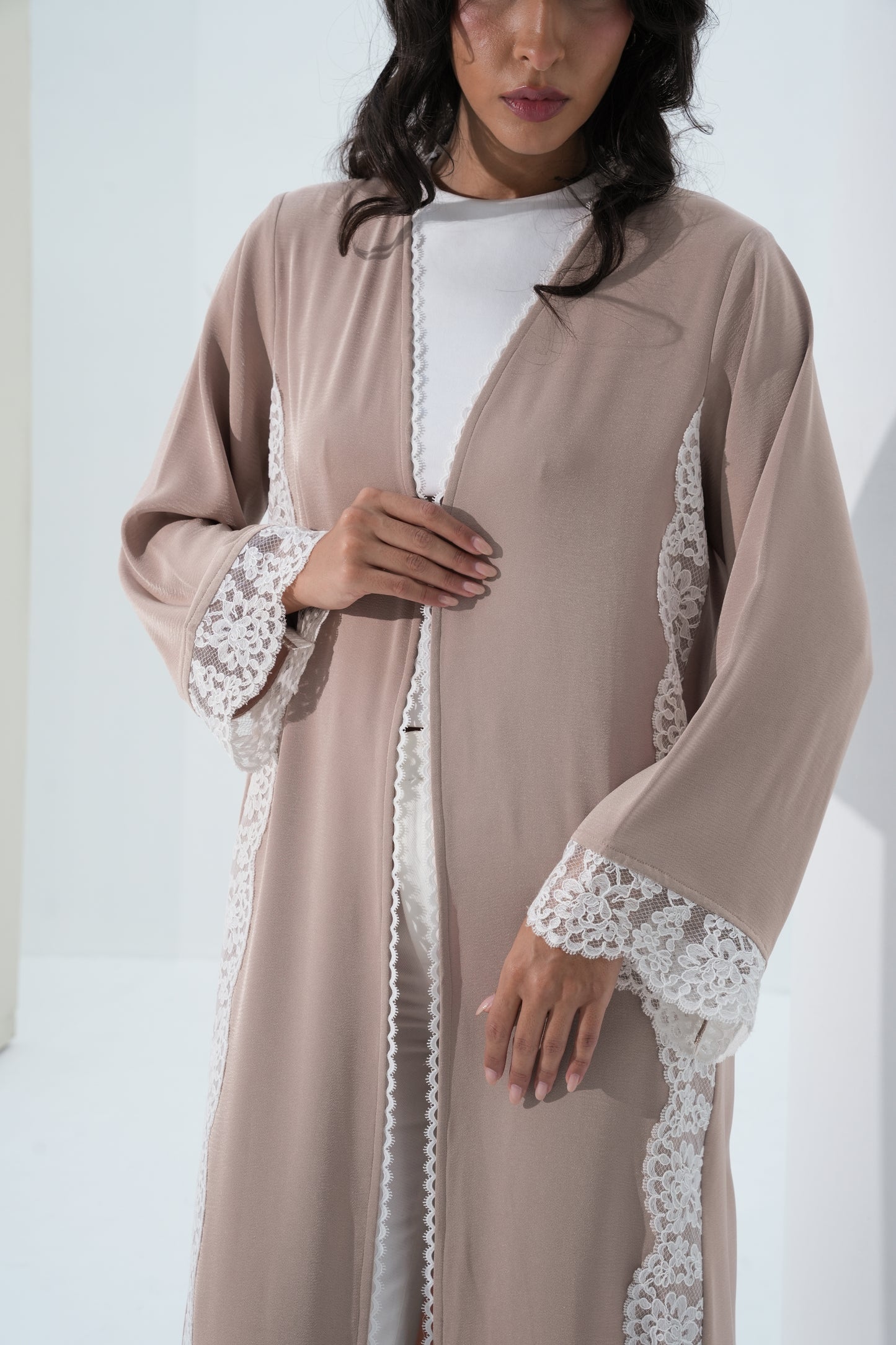 CLAY COLOR CREPE ABAYA- YA203