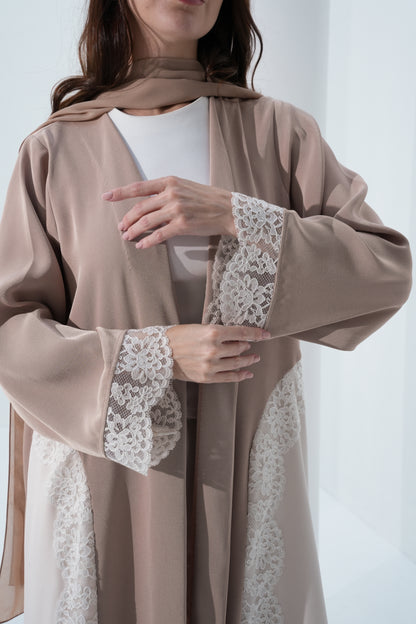 CLAY CREPE COLOR ABAYA -YA196