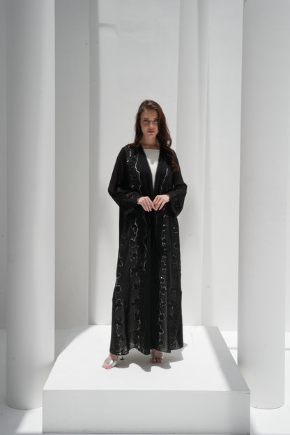 ZAY BLACK CHIFFON ABAYA-ER84