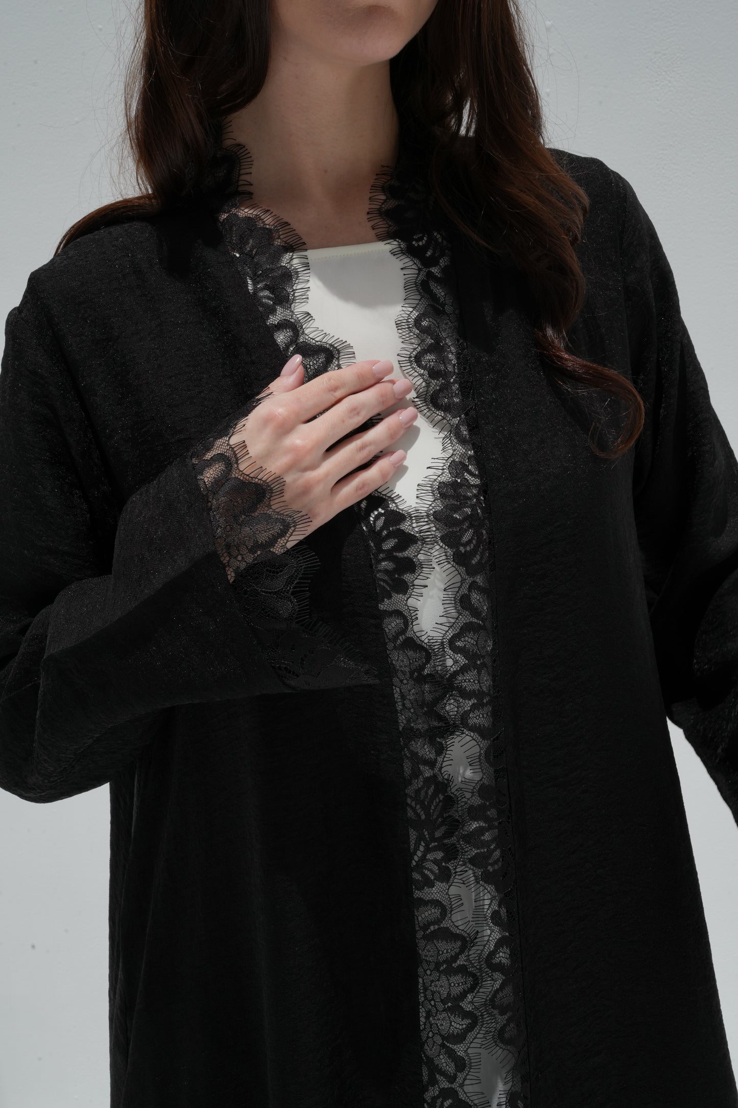 ZAY BLACK ORGANZA ABAYA -ER80