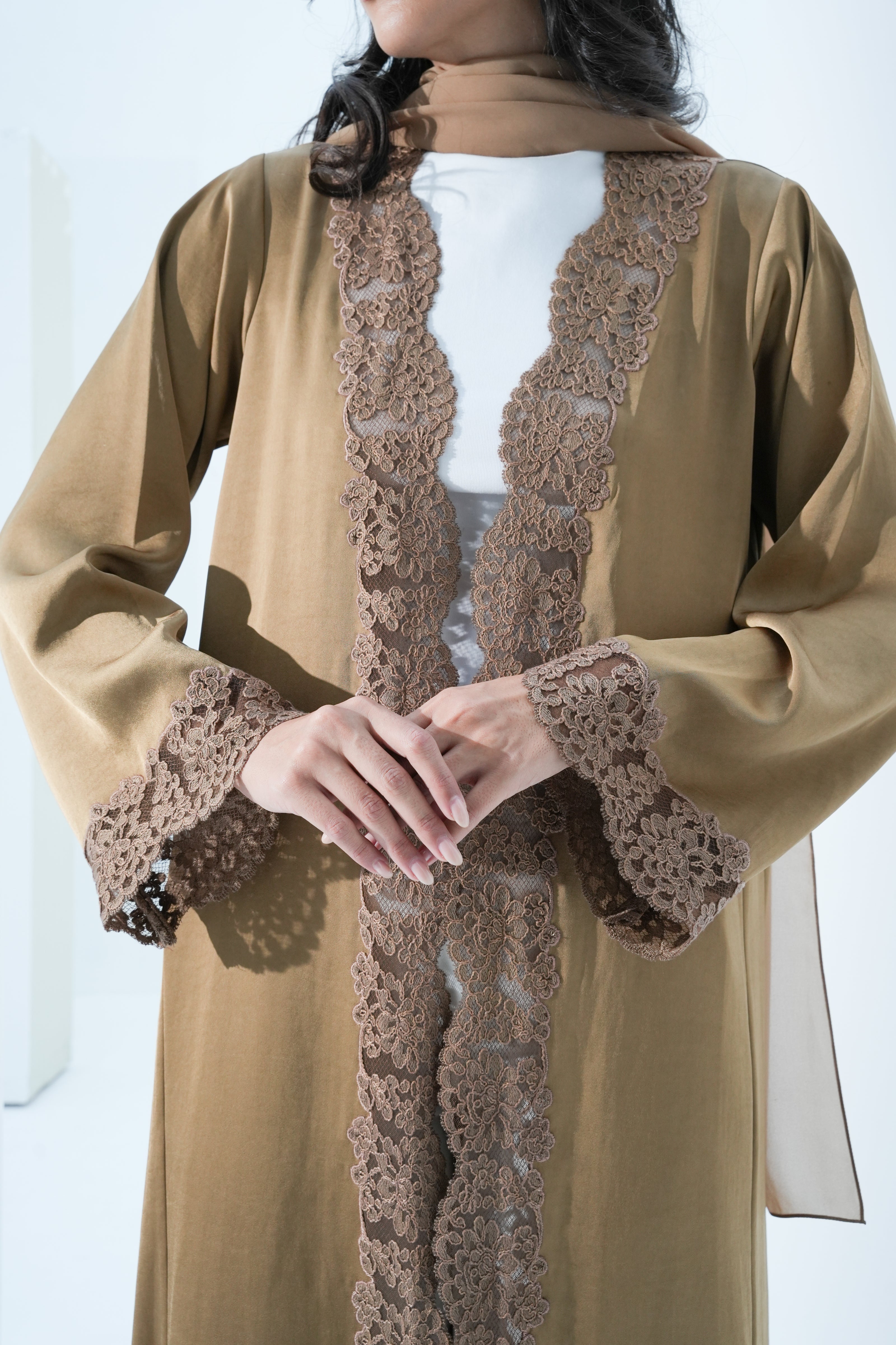 CLAY COLOR ABAYA - YA195