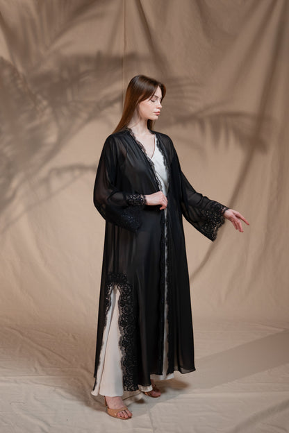 Zay Black Elegant Abaya ER65