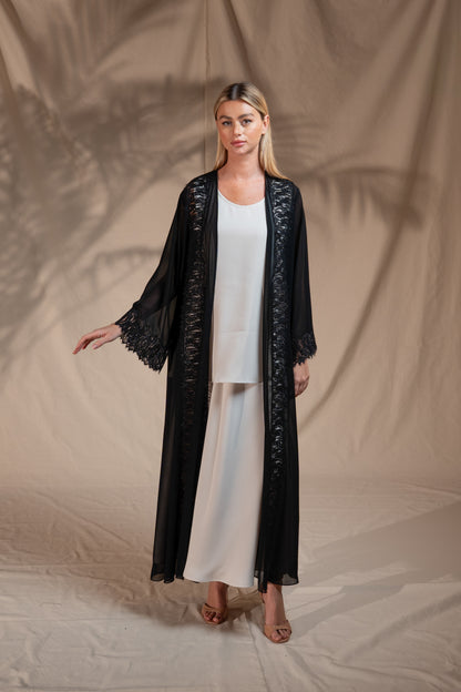 Zay Elegant Lace Abaya ER61