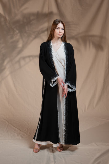 Zay Delicate Lace Abaya ER67