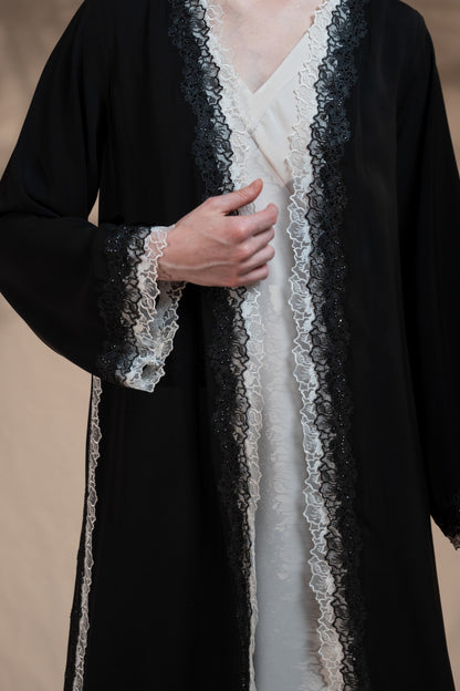 Zay Delicate Lace Abaya ER67