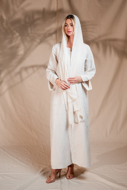 CLAY COLOR ABAYA OFF WHITE -P76