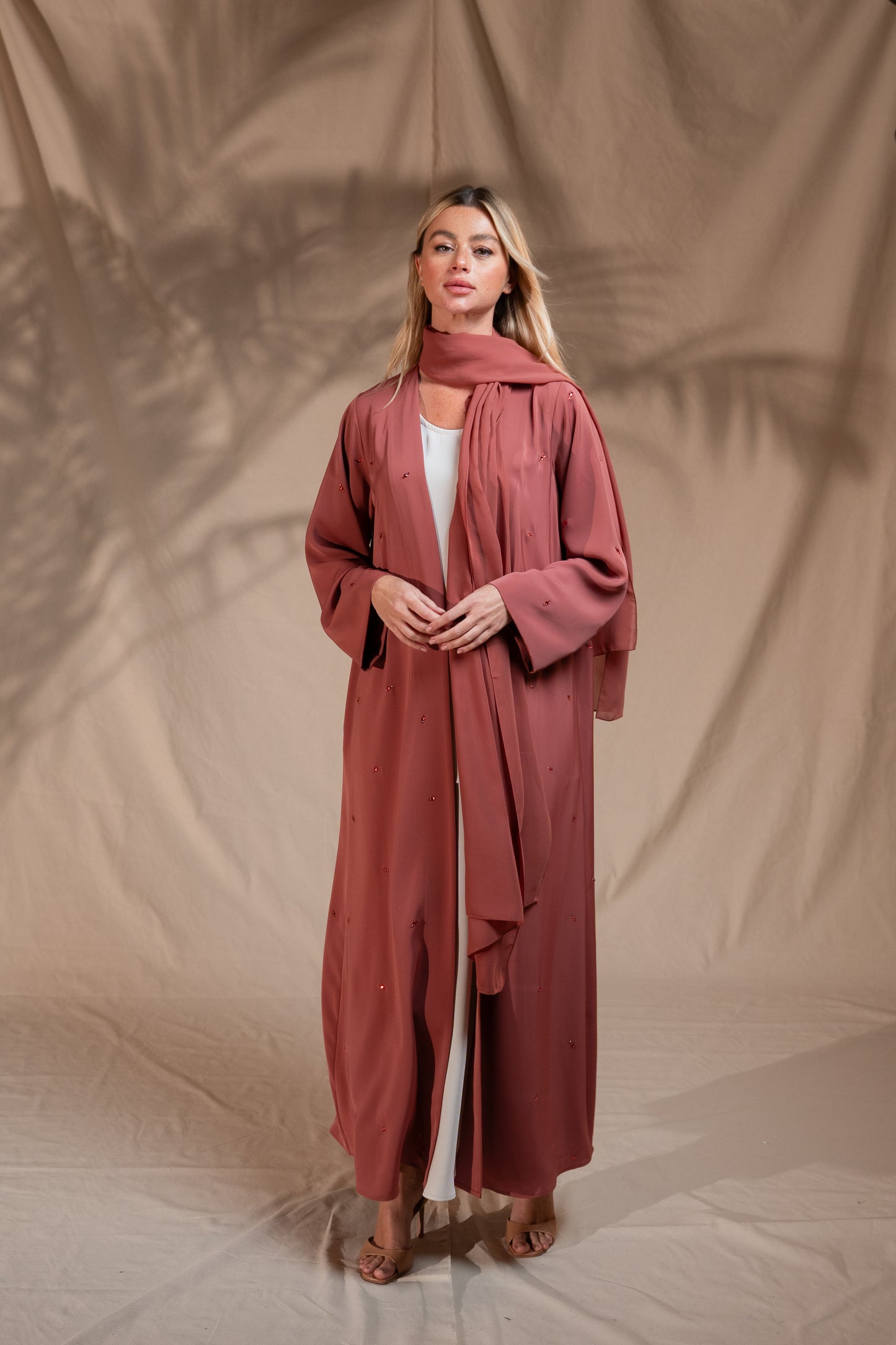CLAY COLOR ABAYA- YA186