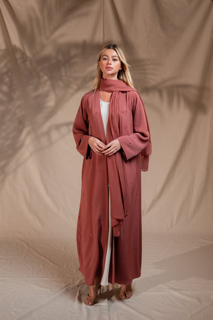 CLAY COLOR ABAYA- YA186