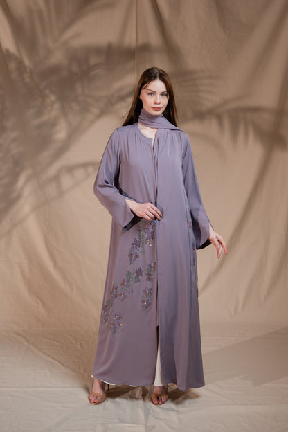 CLAY COLOR ABAYA -YA191