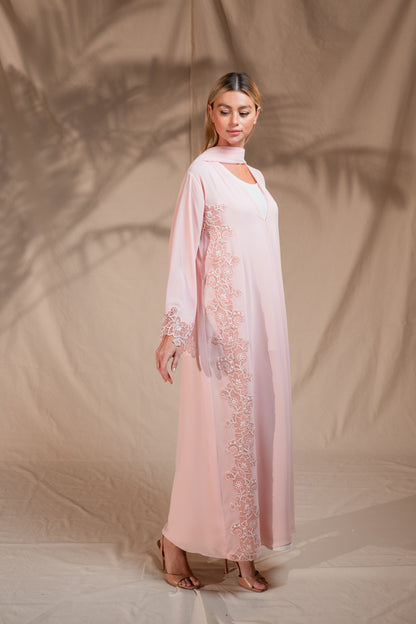 CLAY COLOR ABAYA PEACH -YA182